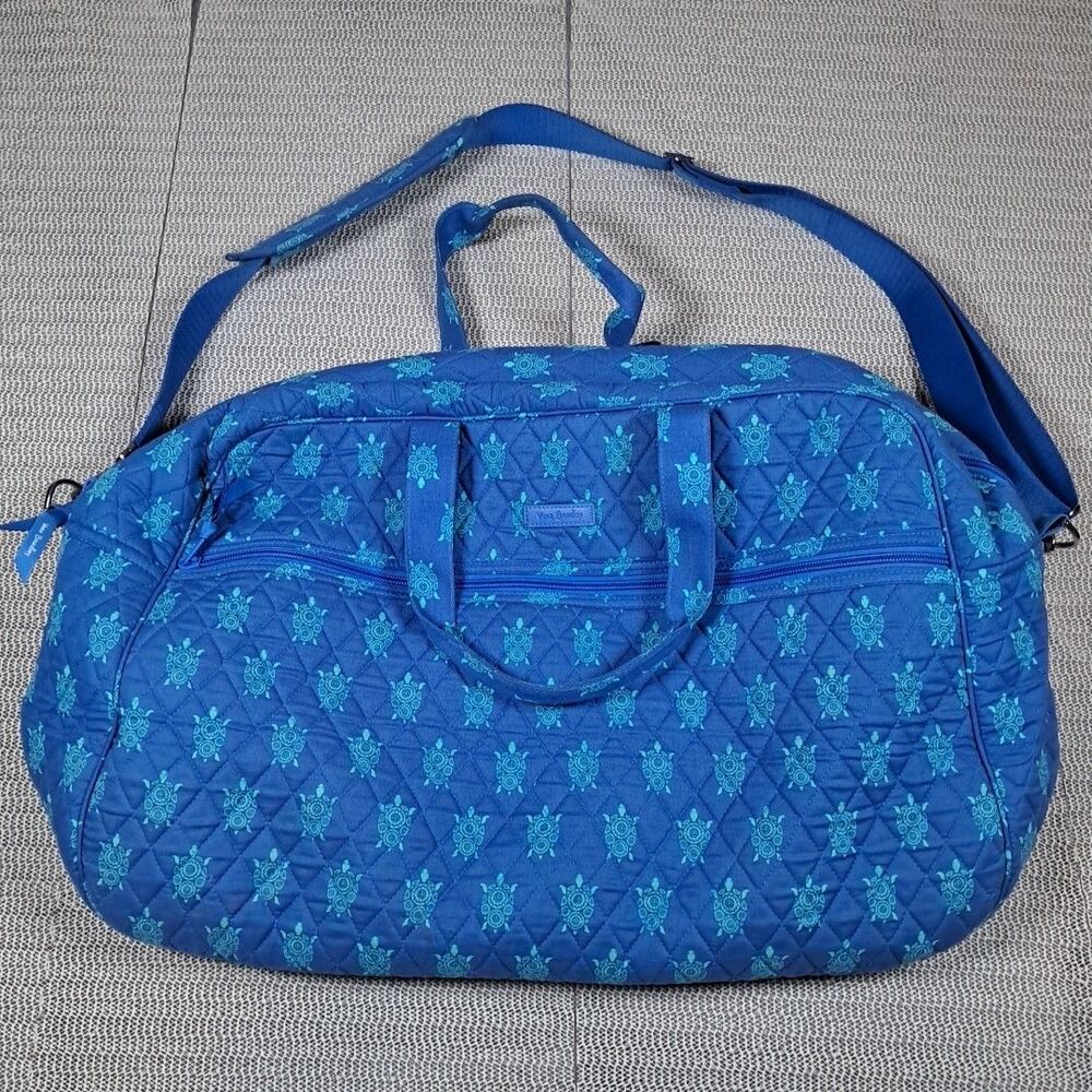 Vera Bradley Marine Turtles Cotton Carry On Grand Traveler Bag 21" x 14"